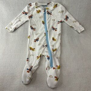Hatley “Vintage Flight” Bamboo Sleeper, Blue Airplane Footie PJ